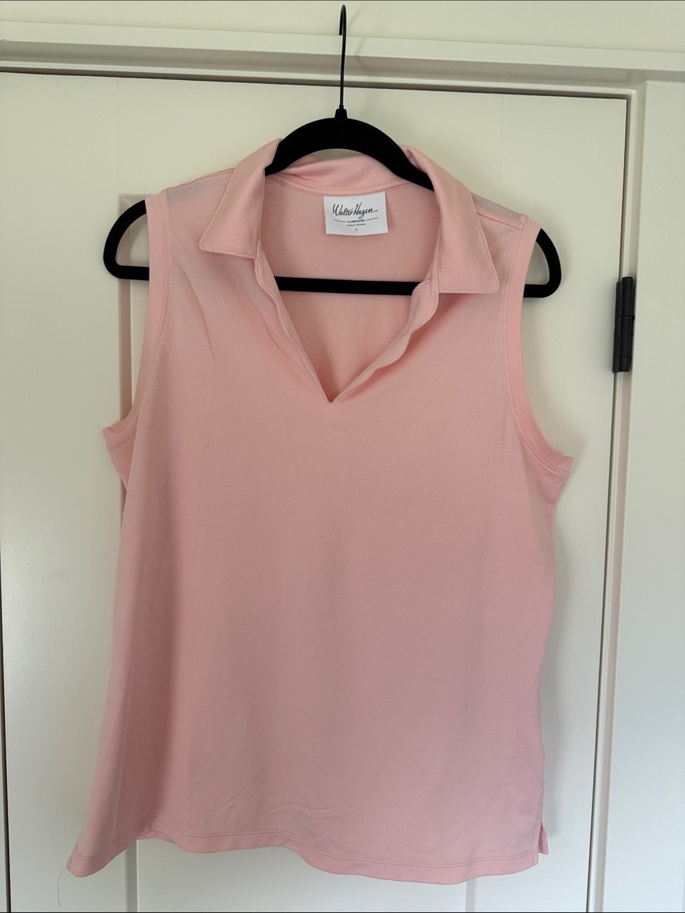 Walter Hagen Light Pink Sleeveless Collared Tank
